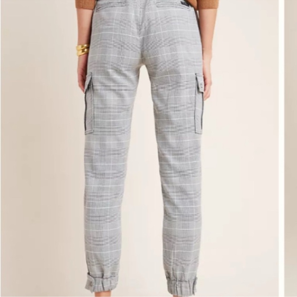 Sanctuary Gray Plaid Cargo Joggers Pants NWT Large - Picture 4 of 10